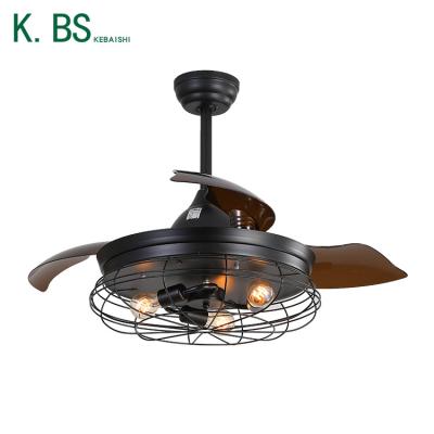 China Modern High Quality ABS Iron Ceiling Fan Remote Control Decorative Retractable Light for sale