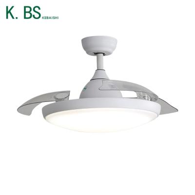 China Modern 42 Inch LED Modern Retractable Remote Control Bladeless Ceiling Fan With Light for sale