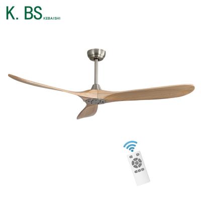 China Forward and Reverse Function for Summer and Winter Power Saving Decor Home Office Hotel DC Motor Large Solid Wood 3 Ceiling Fan for sale