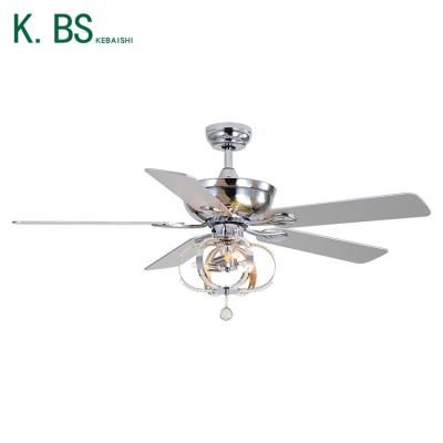 China Modern Decorative Living Room Crystal Ceiling Fan With Light Indoor Air Cooling Plywood New Product for sale