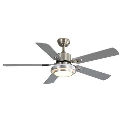 China Nordic Modern Decorative Residential Style Plywood 5 Panel Led Ceiling Fan With Light for sale