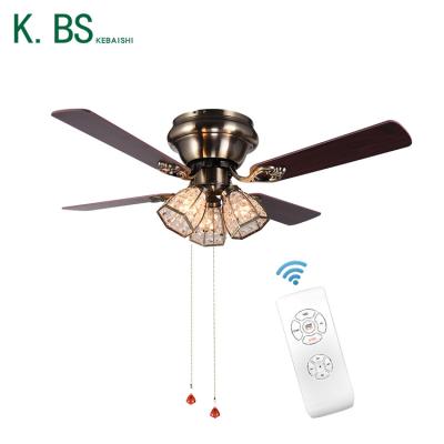 China Low Price Modern Restaurant E26 Iron 48Inch 4 Blades Decorative Home Ceiling Fan Light for sale