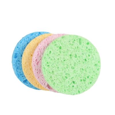 China skin-friendly wholesale rounded cellulose facial wash custom puff compressed face wet dry cellulose cleansing sponges for sale