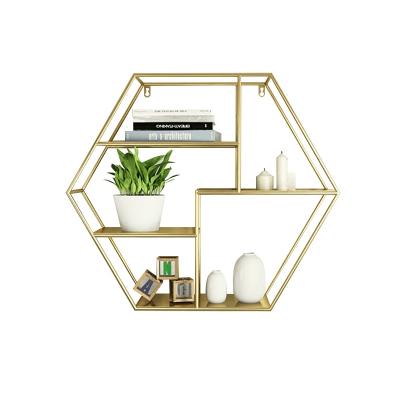 China New Design Metal Wall Floating Shelves Wall Mounted Decorative Round Shelf Modern Rustic Round Shelf Storage for sale