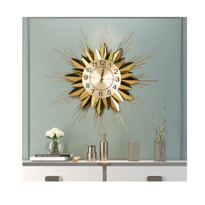 China Nordic New Arrivals Iron Metal Wall Clock Modern Creative Silent Metal Clock Home Decor For Home Decorative for sale