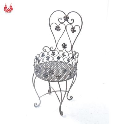 China Wholesale Modern Chair Design Decorate Flower Metal Plant Stand Round Flower Pot Holder For Garden Decor for sale