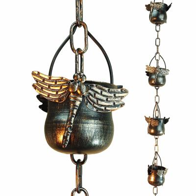 China Home Metal Art Decor Dragonfly Rain Chain Wholesale Garden Decoration Design CLASSIC for sale