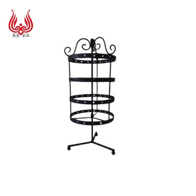 China Wholesale Exquisite Metal Round 4 Tiers Rotating Decorative Metal Jewelry Earring Display Stand Holder for sale