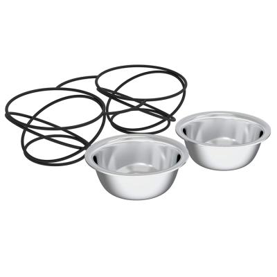 China New Arrivals Minimalist Creative Food and Water Bowls Elevated Feeding Station for Dogs Cats and Pets Stainless Steel Raised Dog Bow for sale