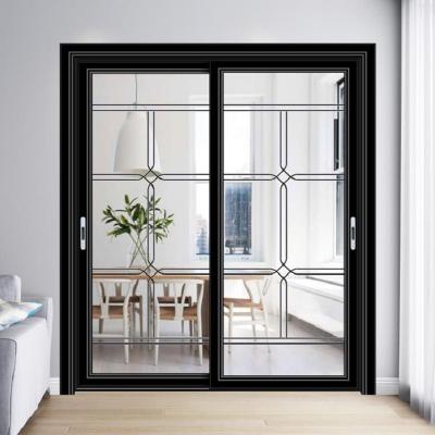 China Factony Prices 2 Tracks Modern Soundproof Glass Double Aluminum Sliding Doors And Windows for sale