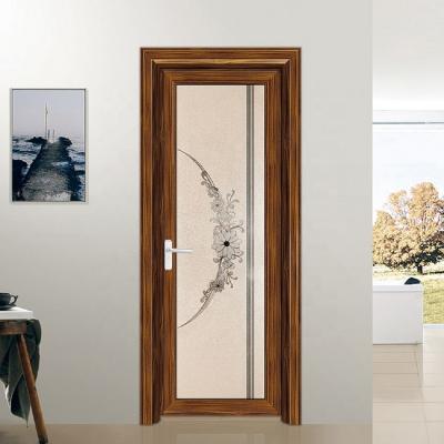 China Modern hinges swing glass casement door powder coated bathroom aluminum frosted glass door for sale for sale