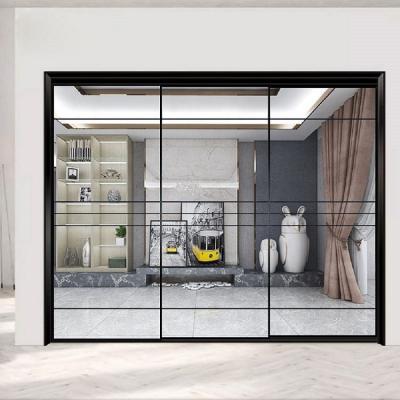 China High performance waterproof tempered glass and sound insulation doors aluminum sliding door/4 leaves/thin frame patio door for sale