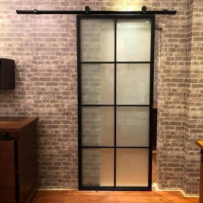 China Factony Modern Price Sliding Barn Door Design Aluminum Glass Hanging Doors for sale