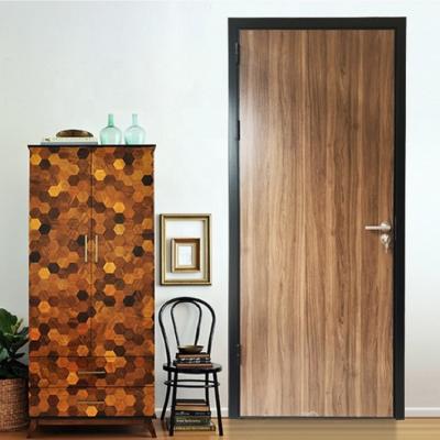 China Simple Design Modern Waterproof Aluminum Wooden Door For Bathroom Swing Door for sale