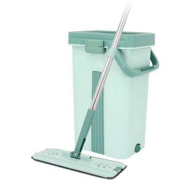 China NEW Sustainable Hot Sale Hand Free Design Self Wash And Dry Squeeze Flat Mop And Bucket Set for sale