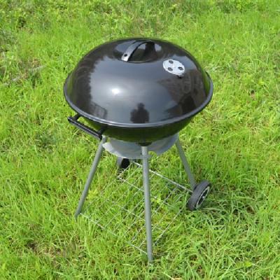 China Easily Assembled Iron Charcoal Round Kettle BBQ Grill, Apple Shaped Cart Garden BBQ Grill for sale