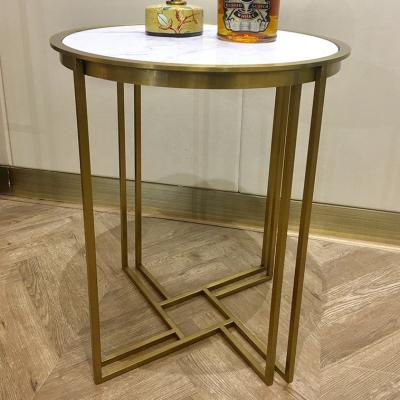 China Stable modern hotel lounge living room furniture round coffee table side end marble top table for sale