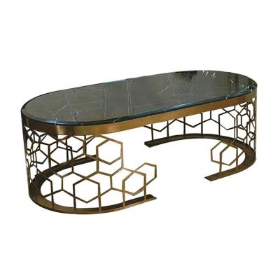 China Luxury Hot Selling Laser Cutting Dining Furniture Metal Rose Gold Steel Table Frames Legs For Marble Table for sale