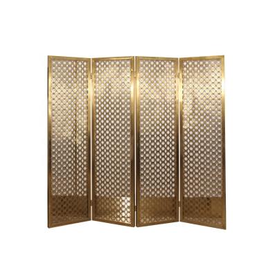 China Morden Customized Luxury Partition Dividers Wall Panel Laser Cut Titanium Metal Plating Screen For Room Decoration for sale