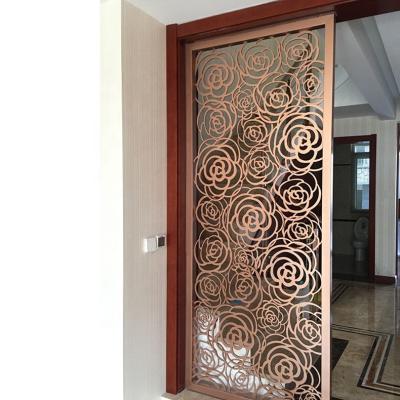 China Morden Luxury Custom Design Decorative Partition Wall Panel Laser Cut Stainless Steel Metal Screen for sale