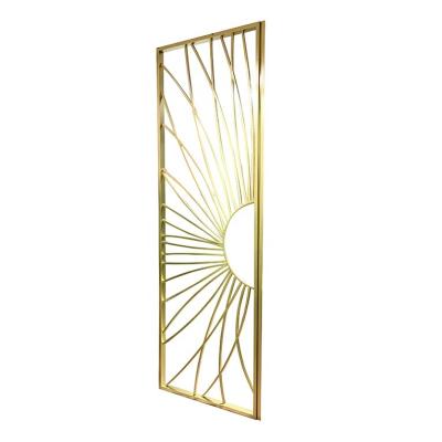 China Luxury Traditional Modern Style Metal Room Divider 304 SS Titanium Plated Decorative Screen for sale