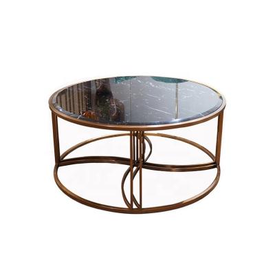 China Stable custom luxury steel casting metal tea table rose gold coffee table for hotel for sale