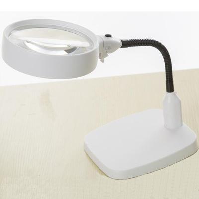 China 6 LED Glass Lamp ABS 120mm Magnifier 10x Desktop Magnifying Lens for sale