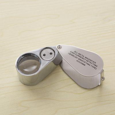 China Pocket 40x25 Jewelry Glass Magnifier Led UV Light Jewelry Magnifier for sale