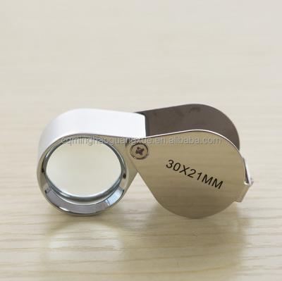 Κίνα Folding Cover 30x21mm All Metal Magnifying Glass Jeweler LED Diamond Loupe Magnifier Lens προς πώληση