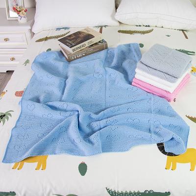 China Anti-Static Custom Cute Organic Soft Cotton Kids Newborn Baby Boy Knit Woven Throw Shawls and Weighted Comforter Blankets for sale