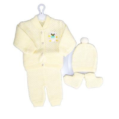 China Anti-pilling knit yellow bear handmade baby knitted sweater child sweater for sale