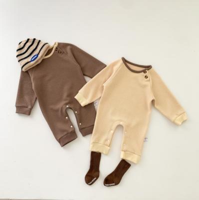 China Custom Wholesale Custom 100% Organic Cotton Long Bamboo Sleeeves Soft Cute Clothes Newborn Overalls And One Piece Rompers For Baby Boy Girls for sale