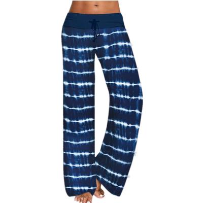 China Anti-pilling new women tie-dye loose printed yoga wide-leg sports pants for women for sale