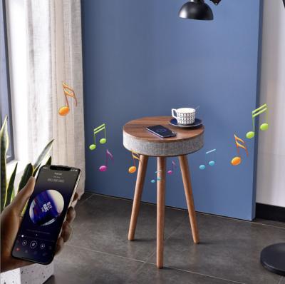 China Smart Smart Audio Coffee Table With Sensor Blue Light Wireless Home Speaker Mobile Phone Tooth Charging Mobile Side Table for sale