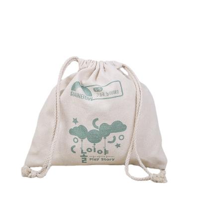 China Eco-Friendly High Quality Custom Made Organic Muslin Canvas String Bag Cotton Calico Small Drawstring Bag for sale