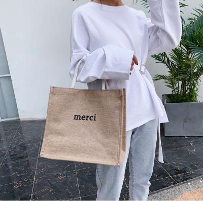 China Eco-Friendly Tote Bag Recycle Foldable Shopping Bag Juta Natural Jute Jute Wholesale Non-Toxic for sale