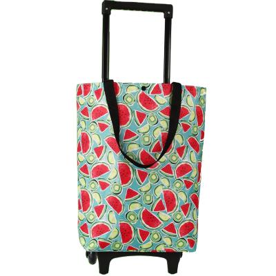 China Custom Foldable Convenience Supermarket Grocery Trolley Trolley Cart Bag With Wheels Packing Trolley Vegetable for sale