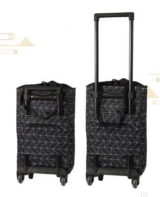 China Wholesale Convenience Metal Supermarket Trolley Rolls Trolley Cart Reusable Waterproof Shopping Bag With Wheels And Handles for sale