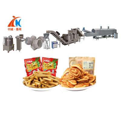 China High quality eco-friendly tunnel type fried puffing processing line fried bugles snack food processing machine snack machine for sale