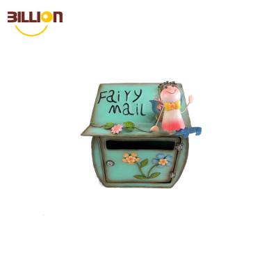 China Wall Mounted Outdoor Wall Mount Fairy Garden Decor Metal Mailbox for sale