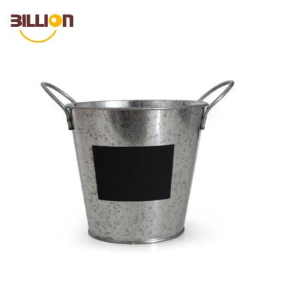 China Europe Metal Garden Tins Outdoor Indoor Galvanized Planters Zinc Plant Pot Buckets for sale