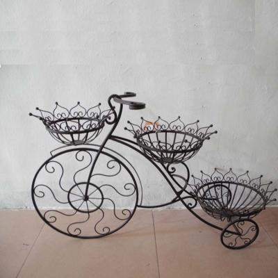 China New Design Modern Garden Bicycle Iron Flower Pot Stand for sale