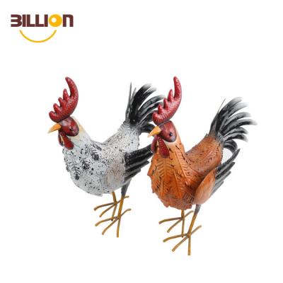 China Silver Rooster Animals Art Minimalist Indoor Chanticleer Garden Decoration for Home Ceramic Pots for Plants for sale