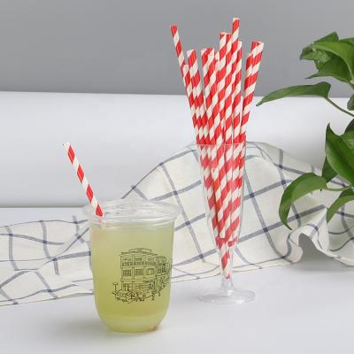 China Disposable Biogradeable Disposable Fresh Fruit Drinking Red Paper Straws With Eco - Friendly for sale