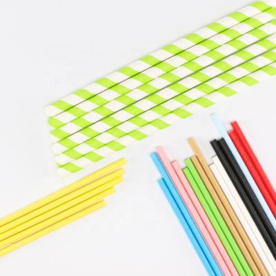 China Customizable Disposable Printed Decorate Food Grade Drinking Straight Color Eco Friendly Paper Straws For Sale for sale