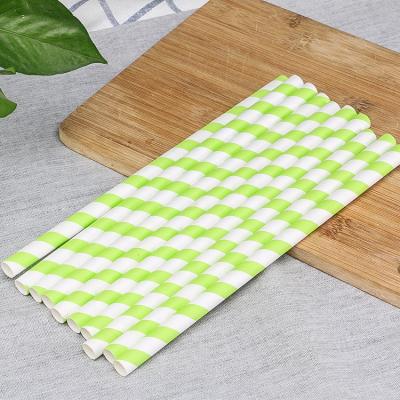 China Disposable customizable food grade printed straight party lined colorful boba drinking biodegradable paper straws for sale for sale