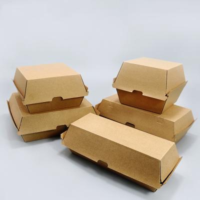 China Wholesale disposable hamburger snack food packaging corrugated paper box with high quality for sale