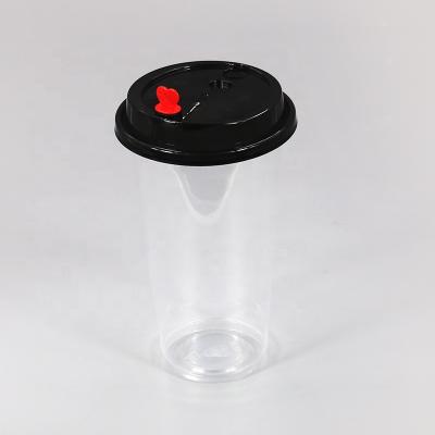 China Wholesale Eco Friendly Disposable Bubble Water Cup 500ml/700ml PP Blister Milk Tea Cups With Lids for sale