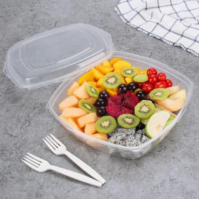 China Restaurant 2500ml Microwavable Disposable Container Fruit Fast Food Packaging Plastic Hot Takeout Box With Lid for sale