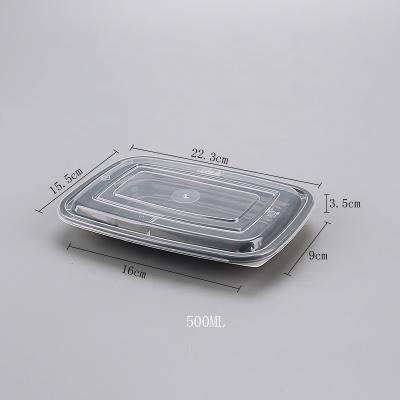 China Freshness Preservation 500ml Takeaway Food Storage Box Black Disposable Small Plastic Lunch Box Containers For Sale for sale